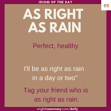 As Right As Rain Sentence English Phrases Idioms English Words Learn English Words