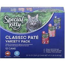 Special Kitty Classic Pate Premium Cat Food Variety Pack 13 Oz 12 Count Walmart Com Wet Cat Food Cat Food Storage Cat Food
