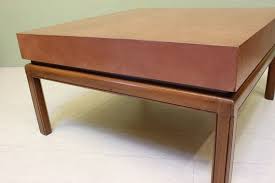 Mid Century Modern Coffee Table With Leather Top Square Etsy In 2020 Mid Century Modern Coffee Table Leather Coffee Table Leather Top Coffee Table