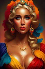 BonecoSinforoso: caucasian woman, blonde hair, big bust, john persons art,  the pit