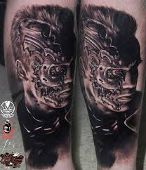 Terminator arm terminator tattoo robot concept art armor concept techno orthotics and prosthetics nero dmc man in black robot hand. Portrait Style Colored Leg Tattoo Of Terminator Face Tattooimages Biz