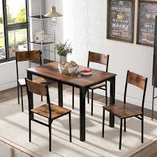 Bis zu −25% » jetzt kaufen! Flieks Essgruppe Sitzgruppe Esszimmergruppe Esstisch Mit 4 Stuhlen Fur Balkon Esszimmer Wohnzimmer Vintagebraun Online Kaufen Otto