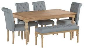 Roundhill Furniture Habitanian 6 Piece White Wash Dining Set With Tufted Chairs And Bench Check Out This Great Product In 2020 Cheap Dining Sets Furniture Dining Set