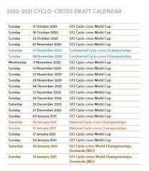 Proposed 2020 21 Flanders Classics Uci World Cup Dates