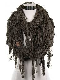 Learn how to make winter's hot new accessory: Cc Knitted Double Loop Circle Infinity Scarf With Fringe New Olive C6186w9ciia