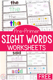 Word family worksheets help children understand patterns in words making it easy to learn new words while reinforcing their reading and spelling skills. Free Printable Pre K Sight Word Worksheets