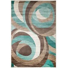 Gaeta Abstract Teal Brown Area Rug Area Rugs Teal Area Rug Contemporary Area Rugs