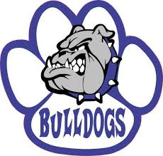 Black And White Bulldog Logo 5in X 4 75in Blue And White Bulldog Paw Sticker Stickertalk White Bulldog Bulldog Mascot Bulldog