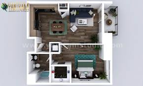 San francisco 1 bedroom apartments for rent. Small New Style One Bedroom Apartment 3d Floor Plan Design By Architectural Visualisation Studio San Francisco California