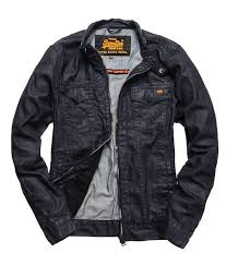 Superdry Denim Biker Jacket Blue Ink Resinated Denim Biker Jacket Jackets Denim Inspiration
