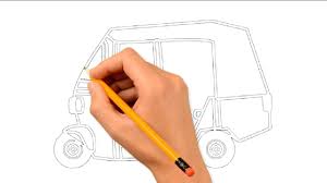 How To Draw An Auto Rickshaw Beautiful Step By Step Full Easy Beautiful Rangoli Designs Easy Drawings Draw