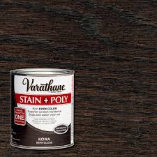 Varathane 1 Qt Kona Stain And Polyurethane 266153 The Home Depot Walnut Stain Staining Wood Dark Walnut Stain