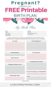 Customizable Birth Plan Template Free Editable How To Make The Ultimate Birth Plan Free One Page Template Live Core Strong Birth Plan Birth Plan Template How To Plan