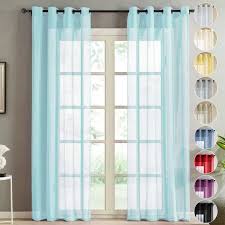 Rideau voilage bleu canard et blanc. Topfinel Lot De 2 Rideaux Voilage Bleu Tiffany En Effet Lin A Oeillets Rideau D Ration Chambre Semi Transparent Pour Salon Rideau Cdiscount Maison