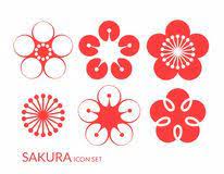 Cherry Blossom Logo Design Set Sakura Logo Cherry Blossom Logo Cherry Blossom Vector