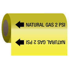 Medical Gas Self Adhesive Pipe Markers On A Roll Natural Gas 2 Psi
