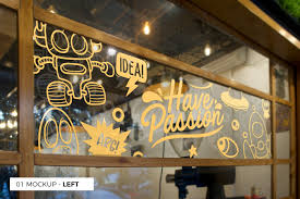 Download Free Window Glass Sticker Decal Mockup On Behance