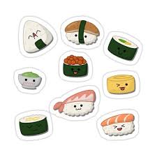 Food vinyl sticker waterproof cute aesthetic trendy decals for . Food Sushi Sticker By Angrahius Pegatinas Bonitas Pegatinas Kawaii Pegatinas Imprimibles