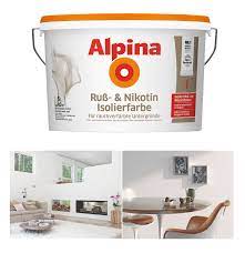 Alpina Russ Nikotin Isolierfarbe 5 Liter Weiss Real De