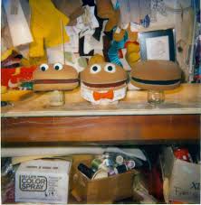Foam Rubber Hamburger Puppets Being Created In The Workshop Mid 1980 S Mcdonaldland Happy Meal Puppet Ronald Mcdonald Puppetee Puppets Happy Meal Workshop