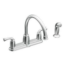 From home depot kitchen faucets to home depot kitchen lighting, here are favorite cheap kitchen upgrade ideas from the home improvement store. Moen Banbury 2 Handle Mid Arc Standard Kitchen Faucet With Side Sprayer In Chrome Ca87553 The Home Depot Kitchen Faucet High Arc Kitchen Faucet Chrome Kitchen Faucet