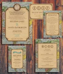 Rustic Vintage Travel Theme Wedding Invitation Travel Theme Wedding Invitations Vintage Travel Wedding Travel Theme Wedding