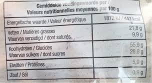 Sans vanille, mais dont la pâte inclut de l'eau 40 ; Gaufre Chasse Trendy Bakery 90 G