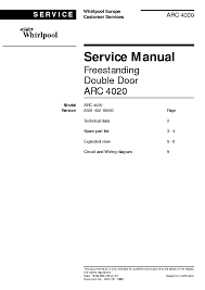 WHIRLPOOL ARC 4020 Service Manual download, schematics, eeprom, repair info  for electronics experts