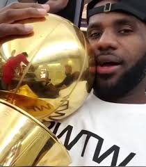 Lebron James Holding Trophy