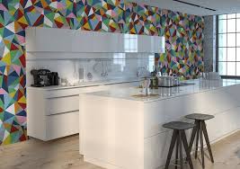 Moderne Tapete Fur Kuche Mit Geometrischem Muster Tapete Kuche Moderne Kuche Kuchen Design