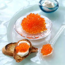 The assortment includes caviar of chum salmon, pink salmon, trout and sturgeon. Keta Caviar Forman Field