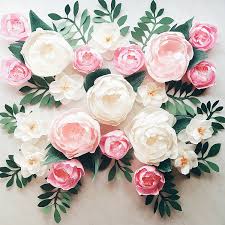 Amazon Com Paper Flower Wall Display Girl Nursery Wall Decor Garden Party Photo Booth Crepe Paper Wall Fl Paper Flowers Flower Wall Decor Paper Flower Wall