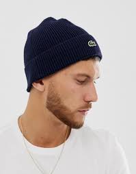Classic 80's chemise lacoste (made in france) knit beanie with croc logo to front. Lacoste Knitted Logo Beanie Online 63749 52205