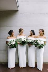 15 White Bridesmaids Dresses That Prove This Trend Is Here To Stay White Bridesmaid Dresses Long White Bridesmaid Bridesmaid
