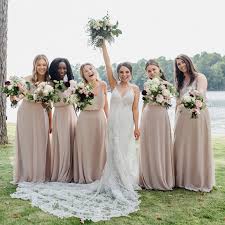 Birdy Grey Taupe Bridesmaid Dresses Taupe Bridesmaid Dresses Real Weddings Birdy Grey In 2020 Taupe Bridesmaid Dresses Taupe Bridesmaid Neutral Bridesmaid Dresses