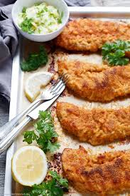 Panierte Schnitzel Aus Dem Ofen Emmikochteinfach Rezept Paniertes Schnitzel Rezepte Schnitzel Rezepte