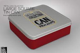 Large Square Tin Packaging Mockup Packaging Mockup Packaging Mockup