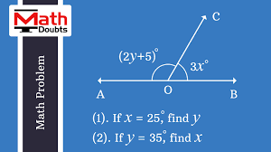 Learn Solution Of The Geometry Math Problem In Mathematics To Find The Values Of X And Y When Angles Are Given Finding X Problem And Solution Math Geometry