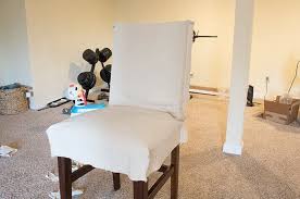 Cut two identical pieces of dining chair covers that are 2 inches longer and 2 inches wider than each chair back. Easy Diy Slipcovers A Butterfly House
