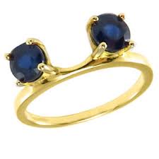 If your solitaire is the present you've dreamed of, your enhancer is the bow on top! 1 3ct Round Blue Sapphire Wedding Ring Wrap Guard Enhancer 10k Yellow Gold Sz 9 Ebay