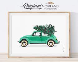 Christmas Car Print Car Christmas Tree Wall Art Printable Etsy Christmas Prints Printable Christmas Cards Tree Wall Art