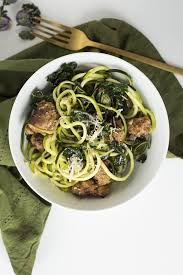 These days, boomers love to mock millennials over the generation's alleged obsession with avocado toast. This Zucchini Noodle And Kalette Recipe Is The Definition Of Trendy Sausage Pasta Zucchini Pasta Spiralizer Recipes