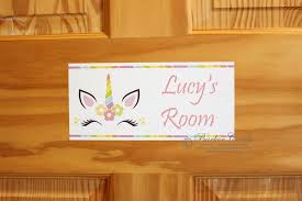 Personalised wooden name plaque with hearts bedroom door nursery sign craft art. Unicorn Childrens Bedroom Door Sign Unicorn Nursery Door Sign