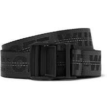 Off White Classic Industrial Belt In Black Polyamide In Grey Modesens