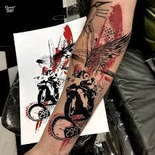 Эскиз тату треш полька чумной доктор. Trash Polka Tattoos Explained And Illustrated Kickass Things