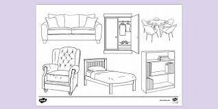 Free printable furniture coloring pages and download free furniture coloring pages along with coloring pages for other activities and coloring sheets House Furniture Colouring Page Primary School Twinkl