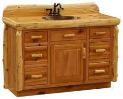 Because of their size and function, rustic bathroom vanities often take center stage. Custom Rustic Cedar Wood Log Cabin Lodge Bathroom Vanity Cabinet 48 Inch Ebay