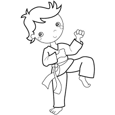 Choose your favorite coloring page and color it in bright colors. Karate Boy Kicks Sports Coloring Pages Kid Coloring Page Art Coloring Pages