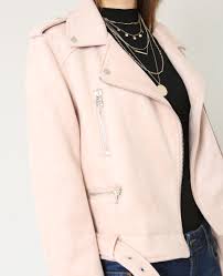 Faites des economies prenez en 2 !!! Biker Jacke In Veloursleder Optik Zartrosa 323246i24a02 Pimkie