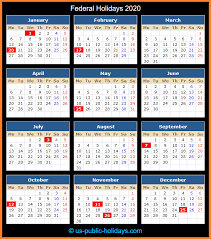 Federal holidays are authorized holidays which has been recognized by the federal government. Us Holidays 2020